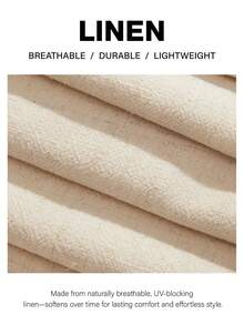 Anewsta Essential Women's Summer Linen Natural Color Straight Leg Casual Draped Old Money Style Long Pants - Apricot - View 3