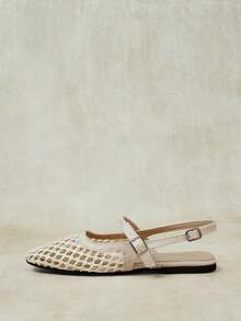 Styleloop Ladies, Willow Nails, Buckles, Flat Shoes. - Beige - View 3