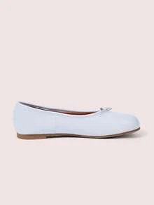 CUCCOO DOLLMOD Damen Tabi-Ballerinas mit vertikaler Naht, Knoten und geteilter Zehenpartie, elegant in Nebelblau - Nebel blau - Übersicht 5