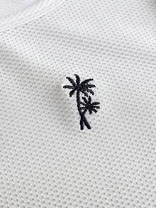 SIGLOCORE 男士棕櫚樹刺繡圓領休閒背心 - 白色 - 查看 3
