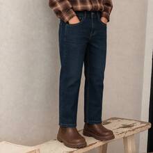 Cross Kids Pants With Embroidery In Back Doors - Dark Wash - View 3
