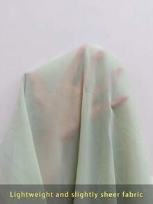 Elenzga Plus Size Women's V-Neck A-Line Chiffon Dress With Ruffle Sleeves, Simple Elegant And Romantic - Green - View 6