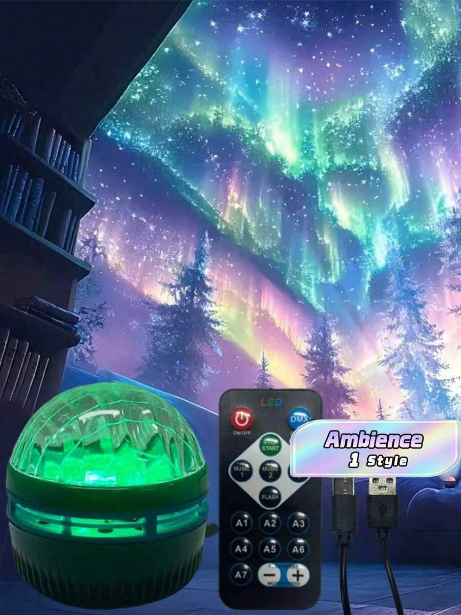 Northern Lights Projector With Remote Control, Suitable For Game Room/Bedroom/Ceiling/Party/Home Theater - Multi-color light - View 1