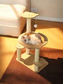 1PC Multi Tier Compact Cat Tree Tower With Space Capsule Cat Condo Scratching Posts Jump Platforms Sisal Wrapped Stable Durable Indoor Cat Activity Furniture Play House For Small Medium Cats - Multicolor - View 3