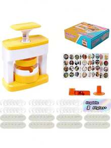 1 Set Children's Badge Making Machine,Portable,Multi-Functional Creative Embossing Machine Badge Punch Tool Kit,Children's Handicrafts, Ideal For Christmas,School Projects And Parties, No Assembly Required (Some Color Patterns Randomly Included) - multicolor - View 2