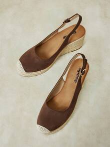 Styleloop Zapatos de cuña y plataforma para mujer - Café - Ver 5