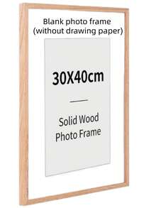 3PCS 30x40cm Solid Oak Wood Photo Frame Set Minimalist Modern Natural Finish Stand For Wall Mount Or Desktop Display Living Room Bedroom Office - Solid Wood Photo Frame - View 4