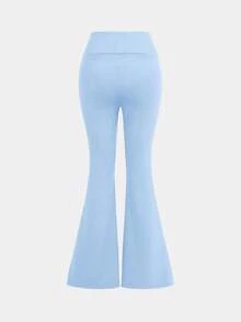 SHEIN Girlism 青少年女孩 2 件套立領拉鍊純色長版休閒運動時尚套裝 - 藍色 - 查看 9