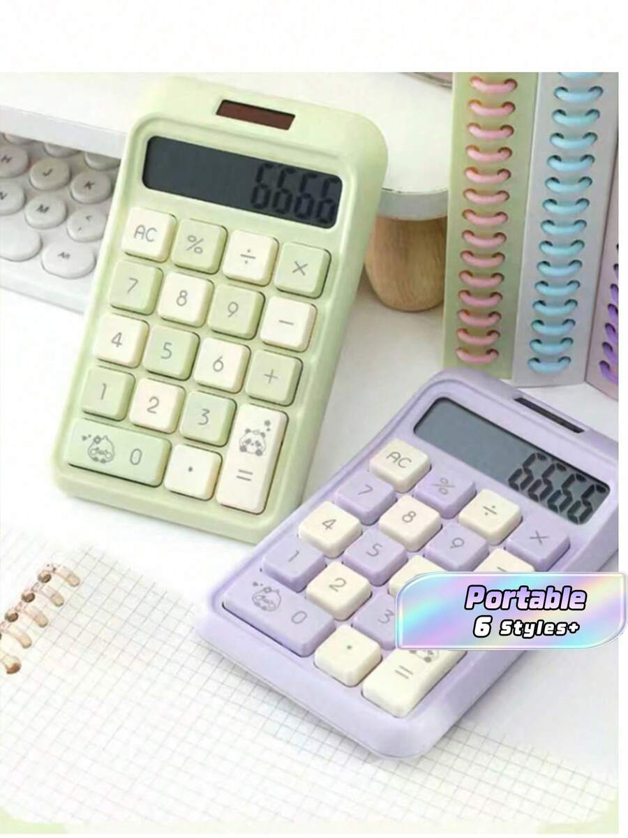 1pc Stylish Goddess-Inspired Dopamine Calculator, 8-Digit Soft Buttons, Suitable For Portable Financial/Accounting Use,School Supplies,Back To School - Single Piece - View 1