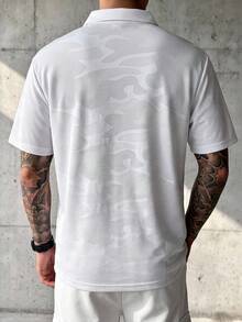 Sport MetroGents Kaos Polo Olahraga Lengan Pendek Motif Kamuflase Pria, untuk Gym - Putih - View 2