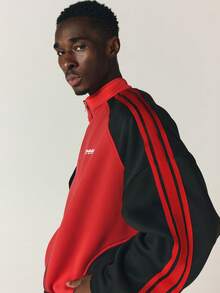 SUMWON Color Block Full Zip Track Jacket With Mandarin Collar Contrast Stripe Sleeves And Elastic Hem - Multicolor - View 6