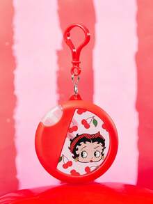 Betty Boop x SHEIN 25ml/0.87oz 可愛櫻桃可重複填充噴霧瓶，便攜式細霧噴霧器附矽膠套與掛繩，按壓式噴頭，迷你旅行瓶適用於洗手液、化妝品與液體，適合旅行、派對與禮品 - 紅色 - 查看 1
