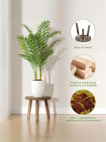 1PC Solid Wood Plant Elevator For Flowerpots NonSlip Plant Pedestal Modern Retro For Home Office Garden Decoration SpaceSaver MustHave Trending - Brown - View 8