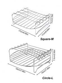 1PC Stainless Steel Air Fryer Skewer Rack With Sticks, Multi-Layer Square Barbecue Grill Stand, Detachable Raised Support Frame, Heat Resistant Non-Rust Roasting Accessory For Meat Vegetable Skewers, Easy Clean Kitchen BBQ Cooking Tool - Silver - View 10