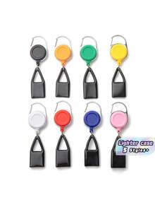 Retractable Lighter Clip Featuring A Compact, Soft Rubber Sleeve (17mm); Suitable For Lighters, Pens, Lipsticks, And More. - Multicolor - View 3