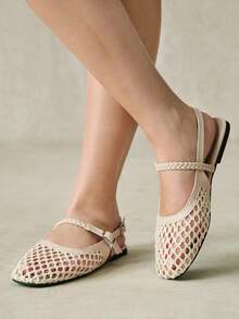 Styleloop Ladies, Willow Nails, Buckles, Flat Shoes. - Beige - View 9