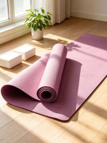 1 tấm thảm yoga EVA 173*61*0.3cm màu trơn, thảm sàn tập Pilates, phù hợp cho yoga, Pilates, tập plank - Hồng - Xem 7