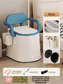 1PC Heavy Duty Plastic Bedside Commode With Non Slip Base Armrests Raised Seat Double Seal Odor Proof Compact Lightweight Sturdy Leg Frame For Elderly Mobility Aid Home Care Recovery Gift - Multicolor - View 6