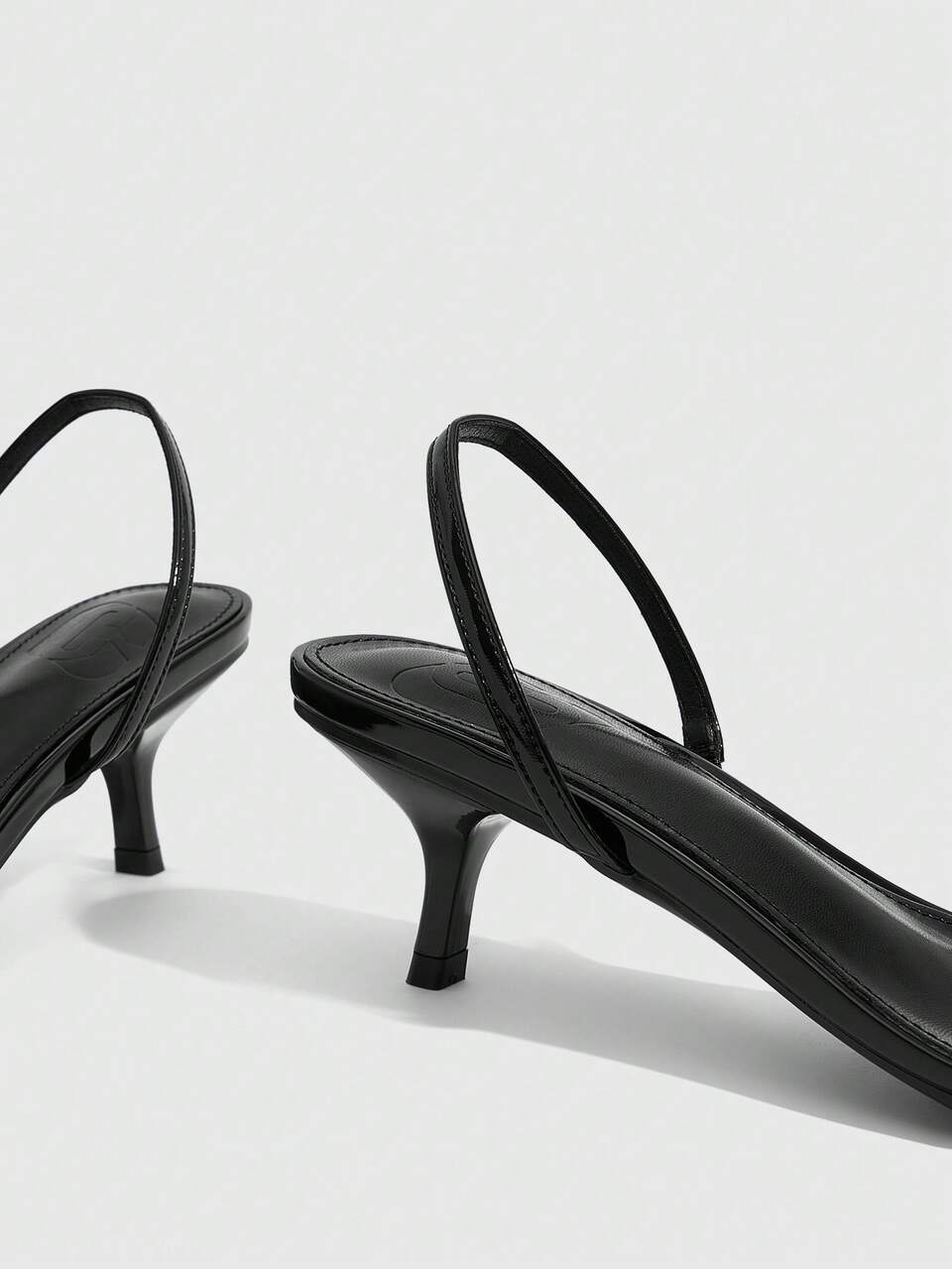 CUCCOO SZL Women's Summer High Heel Sandals 5.5CM Black Single Strap Kitten Heel High Heels Commute Party Sexy Date Fashion Women's High Heel Sandals