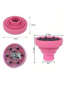 1 Buah Penutup Diffuser Pengering Rambut Silikon Lipat Universal untuk Mengeringkan dan Mengeriting Rambut, Kompatibel dengan Nozzle 4-5CM, Alat Penata Rambut untuk Rumah, Salon, Perjalanan, dan Kebutuhan Penting, Tutup Lembut Tahan Panas - MultiWarna - View 8
