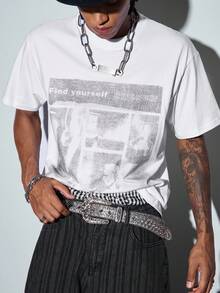 Modcrash Men's Vintage Street Style White T-Shirt With Retro Photo Graphic Print - White - View 7