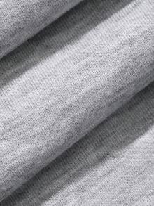 Livesso Celana Sweatpants Kasual Wanita Warna Abu-abu Polos dengan Pinggang Elastis, Potongan Longgar dan Lebar, Desain Garis Tekan, Cocok untuk Musim Gugur. - Grey - View 3