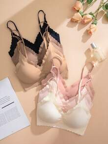 Snug Zone 6件套无缝冰丝吊带内衣套装，带波浪下摆 - 彩色 - 查看 6
