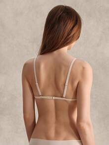 EverLounge Bra Segitiga Tanpa Kawat Tanpa Bantalan Tipis Katun Seksi Gaya Eropa dan Amerika - Aprikot - View 2