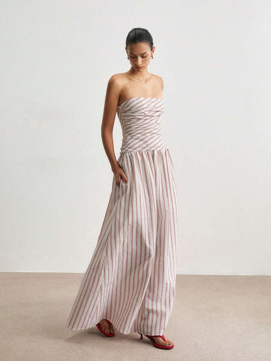 ATUI Studio Summer Casual Striped Tube Dress - Multicolor - View 1
