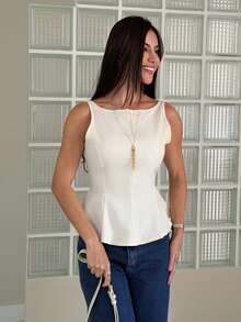 Yohana Edit Women's Backless Butterfly A-Line Top, Summer New Arrival,Summer Top Casual - Apricot - View 4
