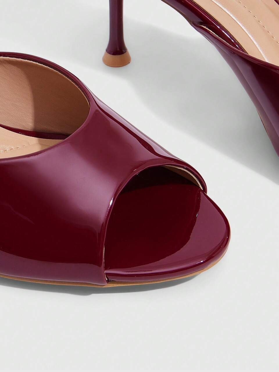 CUCCOO SZL Women's High-Heeled Mules Shoes, Round-Toed Open-Toed High Heels, Slip-On Heelless Mules Sandals, Commuting, Dress Shoes