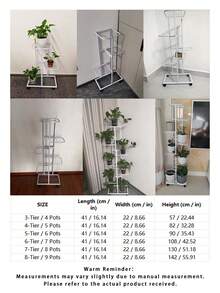 Plant Stand, 3/4/5/6/7/8 Tiers Optional, Multi-Tier Rack, Indoor/Outdoor Plant Display Stand, Suitable For Patio Garden, Living Room, Corner Balcony And Bedroom - White - View 4