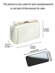 Minimalist Influencer-Style Handheld Makeup Bag, Multi-Purpose Storage Pouch For Data Cables & Earphones, Portable Cosmetic Organizer Bag For Lipsticks & Makeup Essentials - Multicolor - View 4