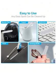 10 Pack Stainless Steel Straw Cleaning Brushes Reusable Durable Extra Long Flexible Nylon Bristles For Glass Silicone Metal Water Bottles Multipurpose Friendly Gift - White - View 3