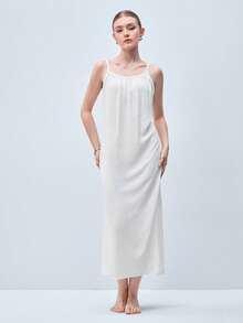 Softvol 2026 Backless Women's Dress Beach Sexy Nightgown Dress Women's White Dress Women's Summer Clothing Women's Wear Summer Casual Spaghetti Strap Dress Women's Homewear Elegant Women's Dress Sun Dress Spaghetti Strap Dress Pleated Skirt Women's Pajamas Y2K Dresses For Women - White - View 1