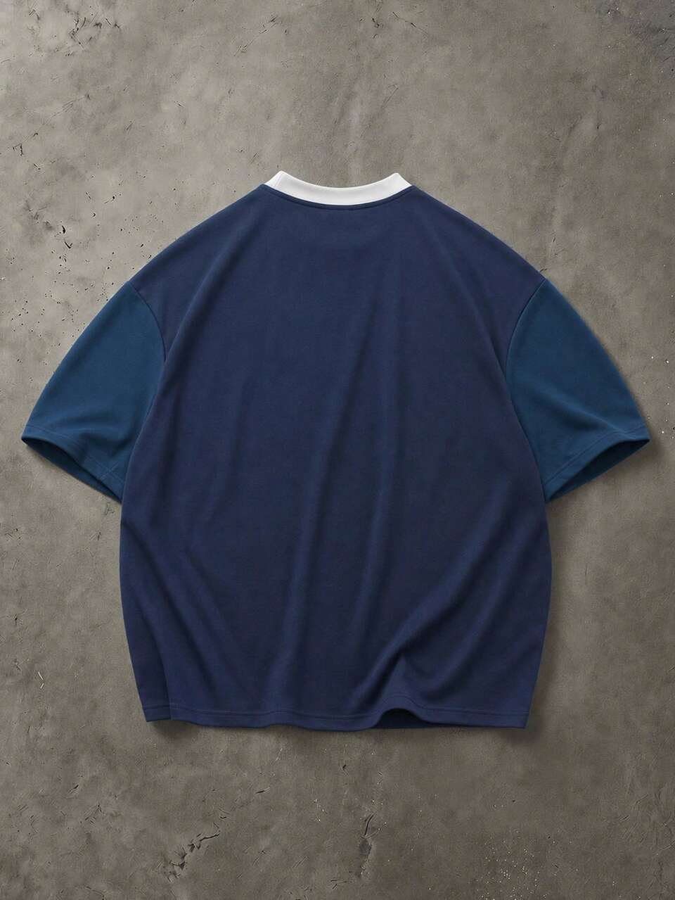 Color Block Raglan Oversized Crew Neck Short Sleeve T-Shirt With Chest Logo Print