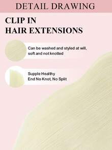 Clip In Hair Extensions Real Human Hair, Remy Human Hair Extensions Clip Ins For Women, Natural Human Hair, 70-120g 7Pcs - S60 - View 5