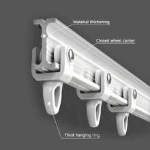 1 Set - Flexible Bendable Ceiling Curtain TrackInstallation Track With Curtain Track System, Room Divider, Curtain Rod, RV Ceiling Curtain Track, White - white - View 6