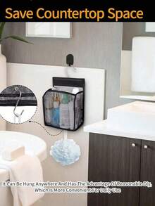 Vigour Summer Breathable Mesh Hanging Storage Bag With Hook - Foldable Storage Basket, Suitable For Bathroom, Dorm, Gym, Travel Accessories, Space-Saving Hanging Storage Bag, Suitable For Bathroom, Bedroom, Rv Bathroom, Kitchen, Home Storage And - Multicolor - View 6
