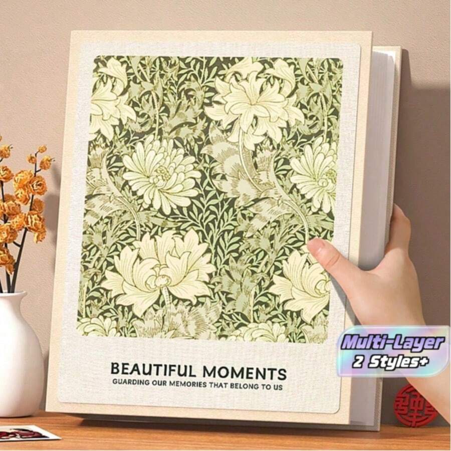 6-Inch Photo Album Holds 200 Photos, Minimalist Scrapbook With Insertable Pages, Family Album & Couples Memories, Suitable For Home, Couples, And Events. Perfect Gift For Easter, Halloween, And Thanksgiving. - Multicolor - View 1