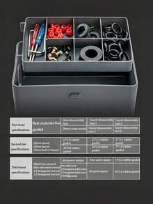 1PC Complete Kitchen Bathroom Plumbing Repair Kit, Assorted O-Rings Rubber Washers Hex Nuts Faucet Aerators Spanner Screwdriver Hardware Replacement Parts Set With Organizer Storage Box - View 14