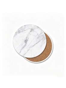 Set Of 1 Coaster, Set Of 1 Absorbent Coaster, Marble-Patterned Ceramic Coaster, Protects Tabletops, Suitable For All Types Of Cups And Wooden Tabletops, Stylish Home Decor - White - View 6