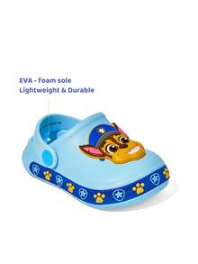 SHEIN | PAW Patrol 男孩可愛卡通狗兒童拖鞋，適合嬰兒與幼兒，輕量耐用 EVA 材質，可室內外穿著 - 水鴨藍 - 查看 3