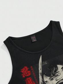 ROMWE Anime Women's Casual Versatile Daily Wear Top With Character Print - Black - View 4