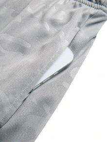 Gym Rark Men's Camouflage Print Drawstring Waist Double Layer Sports Shorts - Grey - View 5