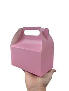 10PCS Portable Gift Boxes, Wedding Cake Boxes, Birthday Baby Shower Party Favor Boxes, Creative Candy Chocolate Paper Boxes - pink - View 8