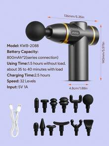 JMMO Professional Muscle Massage Kit,ABS,800mAh - View 7