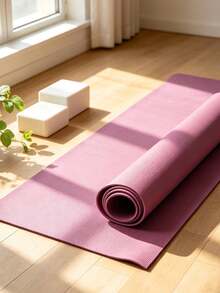 1 tấm thảm yoga EVA 173*61*0.3cm màu trơn, thảm sàn tập Pilates, phù hợp cho yoga, Pilates, tập plank - Hồng - Xem 6
