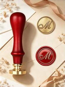 Alphabet Wax Seal Stamp Set With Redwood Handle – For Wedding Invitations, Letter Sealing, DIY Gift & Card Decor - multicolor - View 8