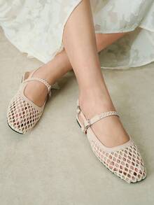 Styleloop Ladies, Willow Nails, Buckles, Flat Shoes. - Beige - View 2